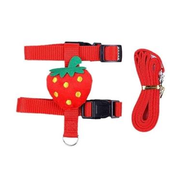 Imagem de ArnêS Com FixaçãO Para Trela – Adequado Para Coelhos, Chinchilas E Porquinhos-Da-íNdia(Morango,Terno S 0,2-1kg)
