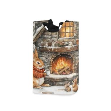 Imagem de xigua Cesto de roupa grande de coelho fofo com alça, cesto de roupas dobrável, cesta de armazenamento dobrável para organização de brinquedos e roupas no quarto, banheiro e lavanderia