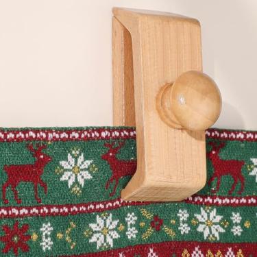 Imagem de Marsui 4 peças de cabides grandes de tapeçaria, cabides de colcha de madeira para exibição de parede, cabide de tapete para parede, grampos de colcha, com parafusos de ferragens para pendurar em