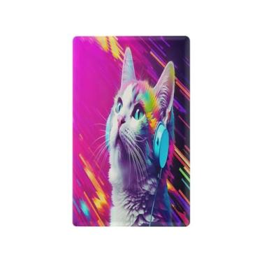 Imagem de Wassud Placa de cobertura de interruptor de luz de gato, 1 capa de tomada em branco placa de parede decorativa decoração de casa sala de estar quarto