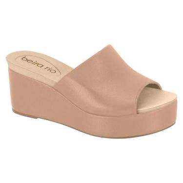 Imagem de Sandália Beira Rio Feminina Tamanco Anabela Plataforma Conforto -, Nud