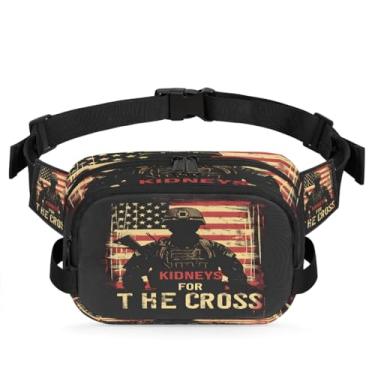 Imagem de Pochete retrô da bandeira da América para mulheres e homens com alça ajustável, bolsa transversal, bolsa de peito, bolsas de bumbum, bolsa de estilingue, Cor 2