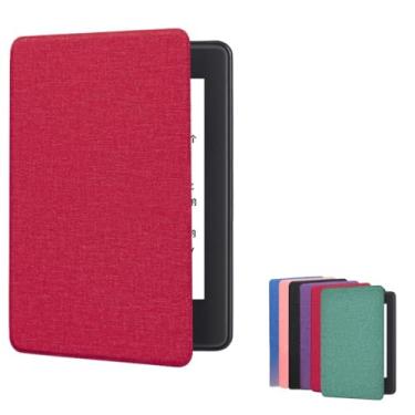 Imagem de Capa Para Kindle 11ª Geração 2022 2024 Modelos C2V2L3 RS23CV 6 Polegadas Com Alça, Hibernação Automática, Fechamento Magnético, Leve e Resistente Para Leitura Confortável (Vermelho)