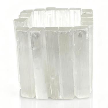 Imagem de Suporte de luz de chá de selenita, castiçais de cristal de selenita natural com diferentes formas, para decoração de casa, meditação, ioga, Reiki, presentes (copo quadrado regular)