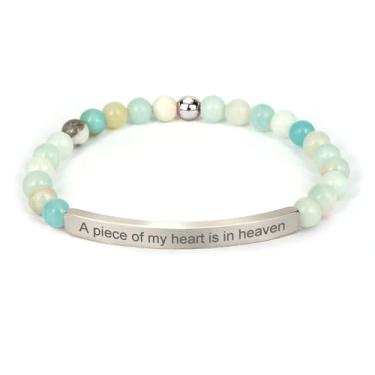 Imagem de cusurlove Pulseira Cristã Inspiradora para Mulheres, Banhado a Ouro 18 K, Biblia Versículo com Contas Amazonita, Presente de Fé Religiosa para Mãe, Filha, Irmã, Amiga, Medium, Pedra Aço inoxidável