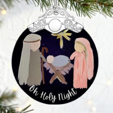 Imagem de Presentes Cristãos: Enfeites de Natal de Presépio (Decorações de Natal Cristãs) | Decoração de Férias Religiosas, Ornamento de Sagrada Família, Presentes Religiosos, Presente de Batismo e Presente