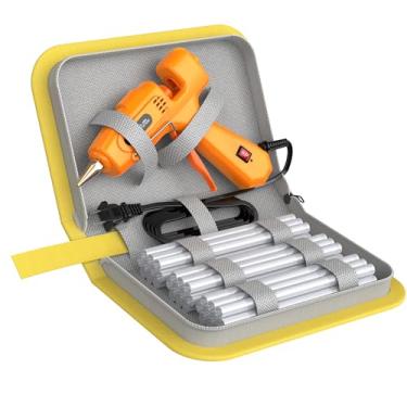 Imagem de IZIO Conjunto de pistola de cola quente e bastões com 21 bastões de cola (21/40.6 cm) e bolsa de armazenamento, ideal para colar madeira, tecido, plástico, projetos DIY, reparos domésticos, artesanato