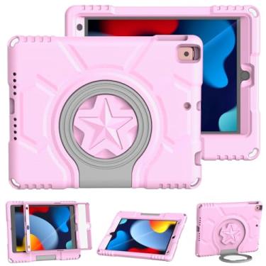 Imagem de DICEKOO Capa infantil para iPad 9ª/8ª/7ª geração, 10,2 polegadas, versão 2021/2020/2019, com protetor de tela embutido, alça à prova de choque, capa infantil para Apple iPad de 10,2 polegadas - rosa