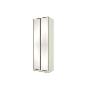 Imagem de Módulo De Quarto Solteiro Guarda Roupa C- 2 Portas C- Espelho Mc09 Seletto Areia-jequitibá - Henn