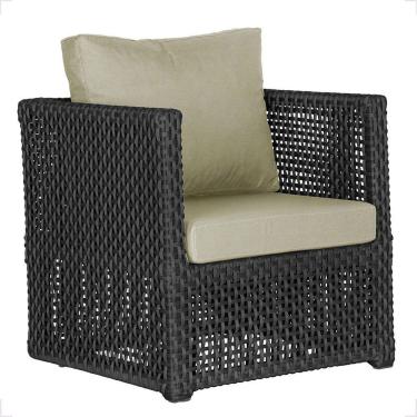 Imagem de 1 Poltrona Madri Alumínio Corda Náutica Estofado 7 Trama Preto