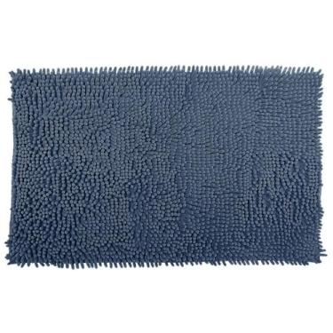 Imagem de Tapete de Bolinha Microfibra Antiderrapante 38x58 Rozac, Azul escuro