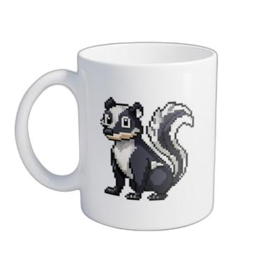 Imagem de Caneca Xícara de Café Porcelana 300ml Skunk Cute Arte Retro Pixel