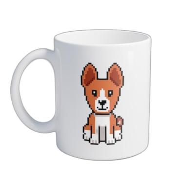 Imagem de Caneca Xícara de Café Porcelana 300ml Com Desenho Retrô De Cachorro Basenji