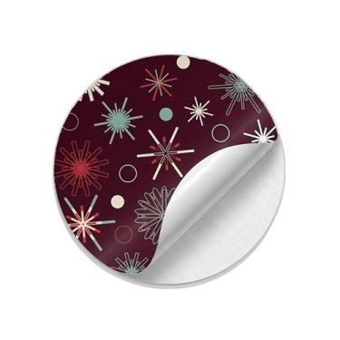 Imagem de Ladrilho Decorativo de Cerâmica Multicolorido com Estampa de Flocos de Neve