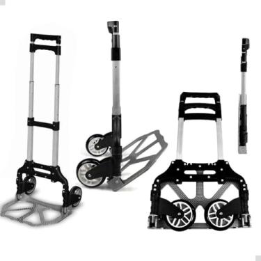 Imagem de Carrinho de Mão Dobrável com Carga até 75kg – Plataforma de Alumínio Reforçado – Ideal para Construção, Jardinagem e Transporte de Cargas
