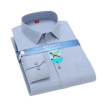 Imagem de Camisa Social Masculina Slim Fit De Manga Longa Em Algodão Com Estampa