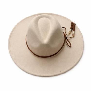 Imagem de Chapéu Fedora Unissex em Feltro Aba Média com Cordão Decorativo Estilo