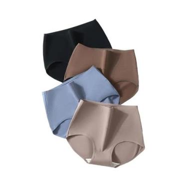 Imagem de Calcinhas Modeladoras Femininas plus Size De Cintura Alta 4PCS Em Algo