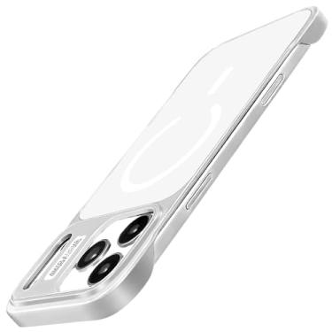 Imagem de Omio Capa fina para iPhone 17 Pro Max compatível com MagSafe, amortecedor magnético ultrafino, sem moldura, design minimalista, fixe, capa para telemóvel, à prova de choque, fosca, rígida, para homens