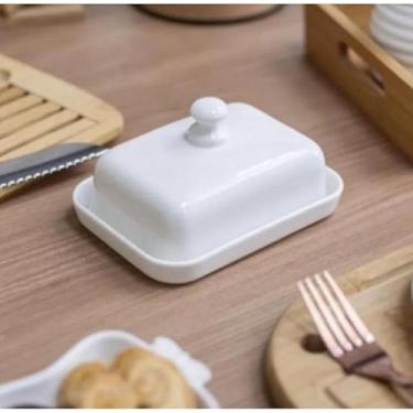 Imagem de Mantegueira De Porcelana Branca 15cm Tablete Manteiga