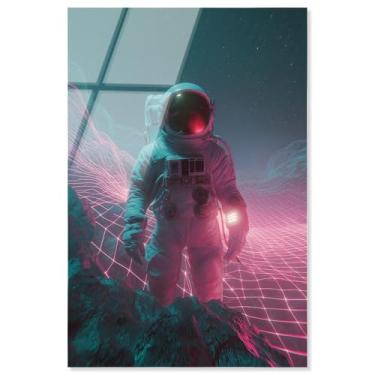 Imagem de Arte de parede de astronauta com impressão acrílica Rosy Zenith por Art Remedy, Pronto para pendurar, 40,6 x 61,8 cm