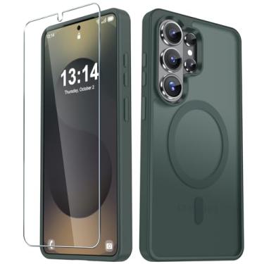 Imagem de YENAPOON Capa para celular Samsung Galaxy S26 Ultra, capa magnética fosca [atualizada em 2026] com 1 protetor de tela, suporte para MagSafe, proteção militar à prova de choque, parte traseira fosca