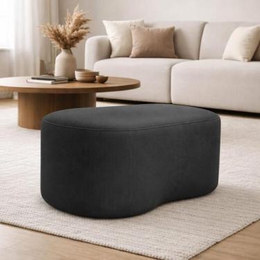 Imagem de Puff Feijão Curvo Orgânico Redondo Sala Confortável Moderno Suede Cor: