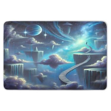 Imagem de Almofadas impermeáveis para cama Galaxy Stairway azul, laváveis para idosos, almofadas à prova d'água