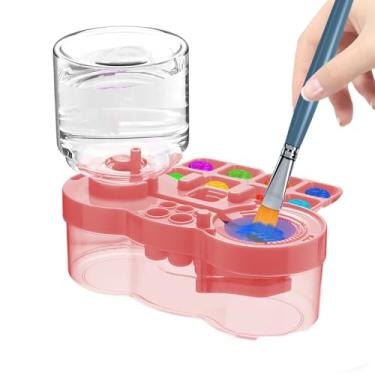 Imagem de Ferramenta de limpeza de pincel atualizada 2026 com paleta, enxágue de pincel, pintura de copo de água corrente, materiais de arte para acrílico, aquarela e à base de água, presente criativo para