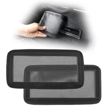 Imagem de EJDRFN Capa de ventilação para Tesla, protetor de grade de saída de ar condicionado do banco traseiro para Tesla Model Y e Model 3, tela de PVC atualizada e tiras de gancho e laço acessórios de