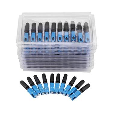Imagem de Generic Conector Rápido de Fibra óptica SC, Perda Alta Eficiente de Retorno para Rede de Fibra óptica FTTH Material Plástico Azul + Preto 100 Peças Incorporadas