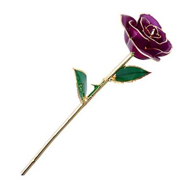 Imagem de Generic Rosa Mergulhada Em Ouro 24K Real Encapsulada Em Resina de Proteína para Casamento de Aniversário do Dia Dos Namorados, Suporte Incluído para Decoração de Mesa, Cor Rosa Natural