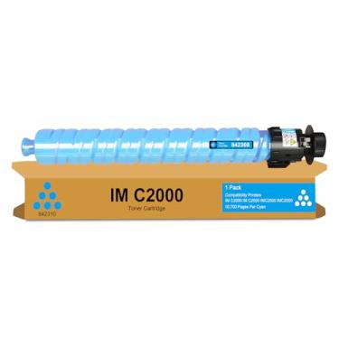 Imagem de Vylent Cartuchos de toner pretos IMC2000 IMC2500 de substituição para cartucho de toner Ricoh 842307 para Savin Lanier IM C2000 C2500 tinta de impressora 1 pacote (ciano)
