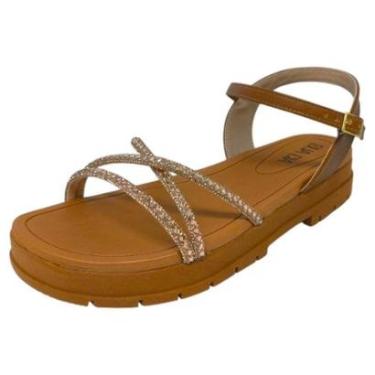 Imagem de Sandália Feminina Palmilha Macia Tiras com Strass Sua Cia-Feminino