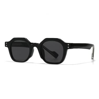 Imagem de Óculos de Sol UV400 - Armação Pequena Estampa Leopardo Degradê Estilo Punk com Rebites para Homens e Mulheres, Esportivos, para Corrida, Ciclismo e Atividades ao Ar Livre, C1 Preto