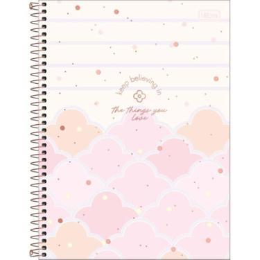 Imagem de Caderno SOHO Universitário Espiral TILIBRA - 1M 80 Folhas (Fundo Listrado Nuvens Rosa)