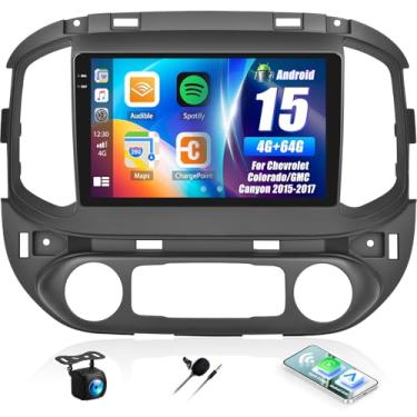 Imagem de Estéreo automotivo Android 4G + 64G para Chevrolet Colorado/GMC Canyon 2015-2017 com carplay sem fio Android Auto unidade de cabeça de tela sensível ao toque de 22 cm, câmera de reserva, WiFi, GPS RDS