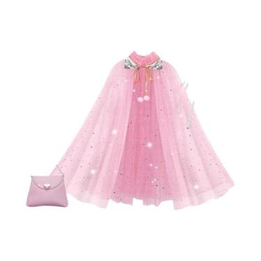 Imagem de Conjunto De Fantasia De Princesa Para Meninas Com Capa, Coroa, Colar, 