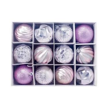 Imagem de Conjunto de bolas de Natal de 12 unidades Decoração de árvore de Natal