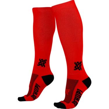 Imagem de Meia Hupi Longa Vermelho 1 Par para Corrida Ciclismo, Cor: Vermelho, Tamanho 36-42