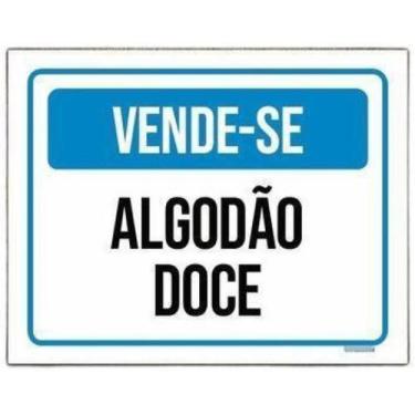 Imagem de Placa Sinalização Kit 5 - Algodão Doce Azul 18x23cm - Sinalizo