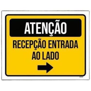 Imagem de Kit 10 Placas Atenção Recepção Entrada Ao Lado - Sinalizo
