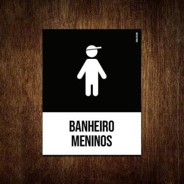Imagem de Placa Sinalização Ícone - Banheiro Meninos 18X23 - Sinalizo