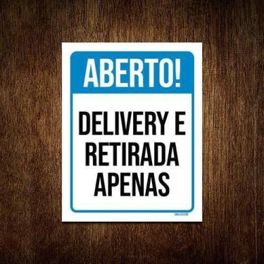 Imagem de Kit 3 Placas Restaurante Distanciamento Social Aberto - Sinalizo.Com