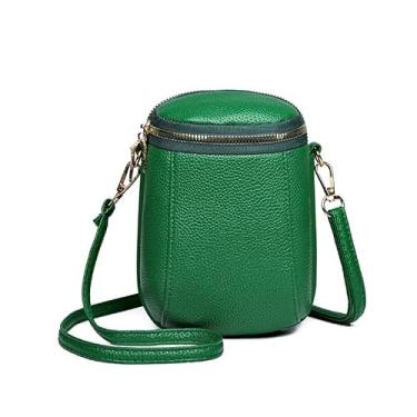 Imagem de Bolsa tiracolo feminina leve e pequena com alça ajustável para celular para viagens, uso diário casual, Verde, Small