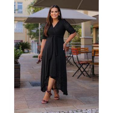Imagem de Mullet Malha Lese com Faixa para Festa Casamento - Fashion, Preto, M
