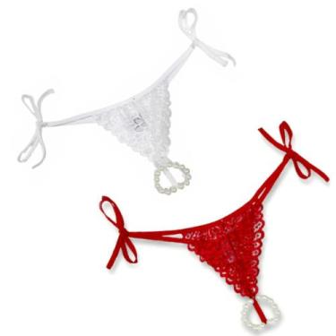 Imagem de Kit 2 Calcinhas Tailandesa Pérola Com Amarração Nas Laterais - Lucitex