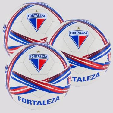 Imagem de Kit 3 Bolas Fortaleza Estádios 24 Campo Branca - Sportcom, 05