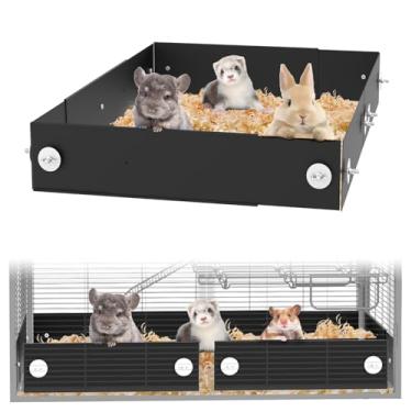 Imagem de C-LIGHT Conjunto de proteção contra dispersão de gaiola de furão, barreira antirespingo para gaiolas Ferret Nation e Critter Nation, acessórios de gaiola de chinchila de alumínio à prova de ferrugem