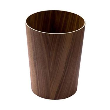 Imagem de pcagfaajmh Caixotes de lixo de madeira simples sem tampa para casa cesto de lixo aberto cesto de lixo criativo para sala de estar, quarto, escritório, cozinha, lixeira (cor: C) (B)